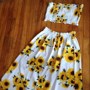 2 piece summer set, skirt and bandeau top